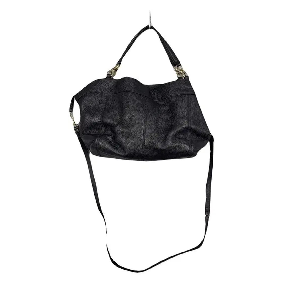 코치 블랙 금장 로고 가죽 숄더백 상품이미지2