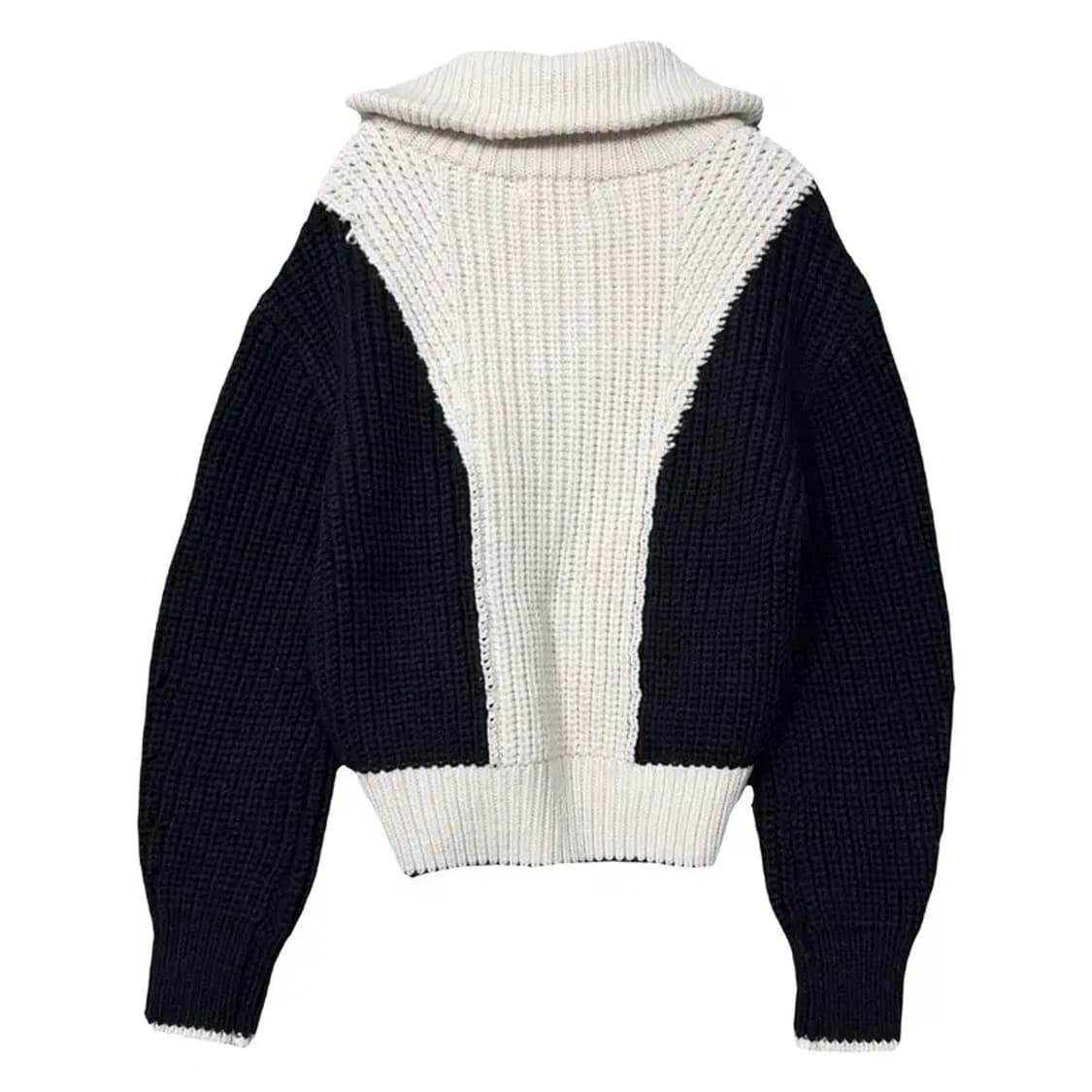 프론트로우 블랙 투톤 니트 집업 XS 상품이미지2