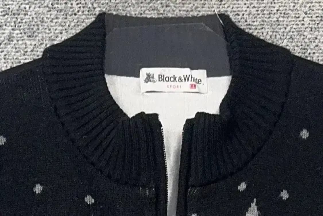 BLACK&WHITE 골프 블랙 니트 집업 XL 상품이미지5