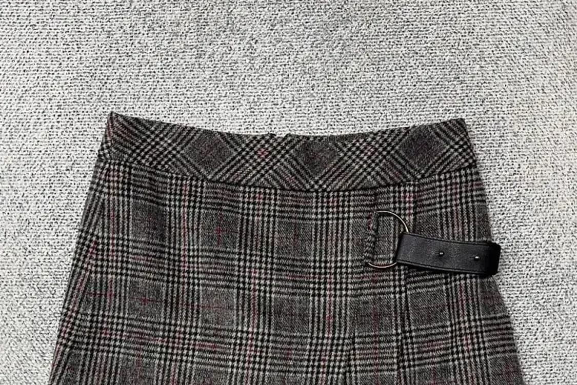 미센스 체크 그레이 울 스커트 67-92 상품이미지3