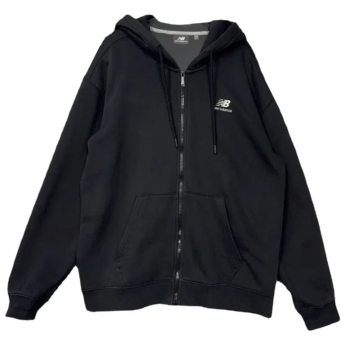 뉴발란스 블랙 로고 후드 집업 100(L) 상품이미지1
