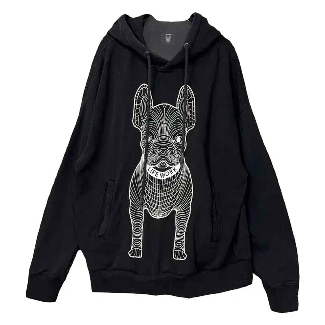 라이프워크 빅로고 프린팅 블랙 후드티 M 상품이미지1