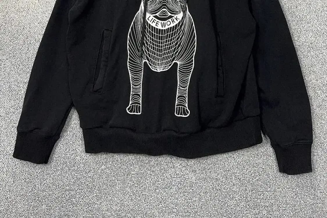 라이프워크 빅로고 프린팅 블랙 후드티 M 상품이미지4