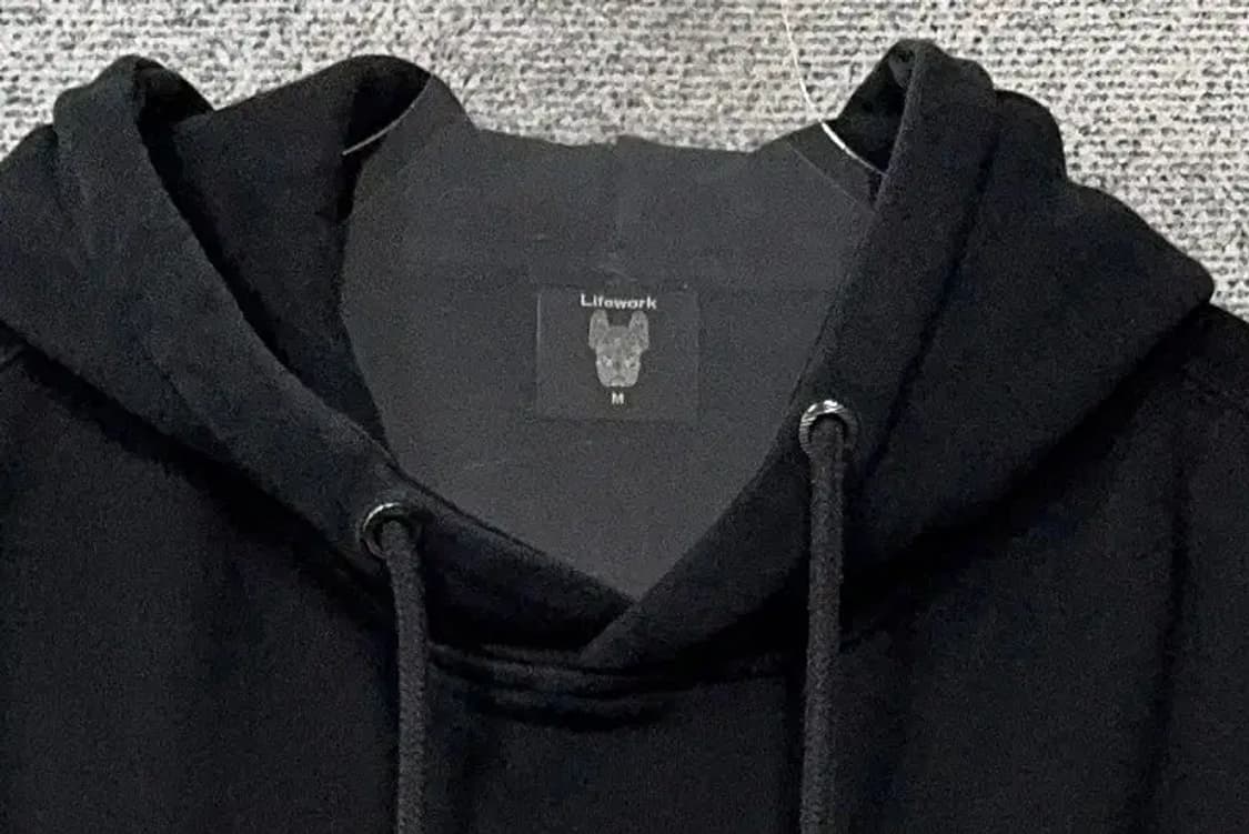 라이프워크 빅로고 프린팅 블랙 후드티 M 상품이미지5