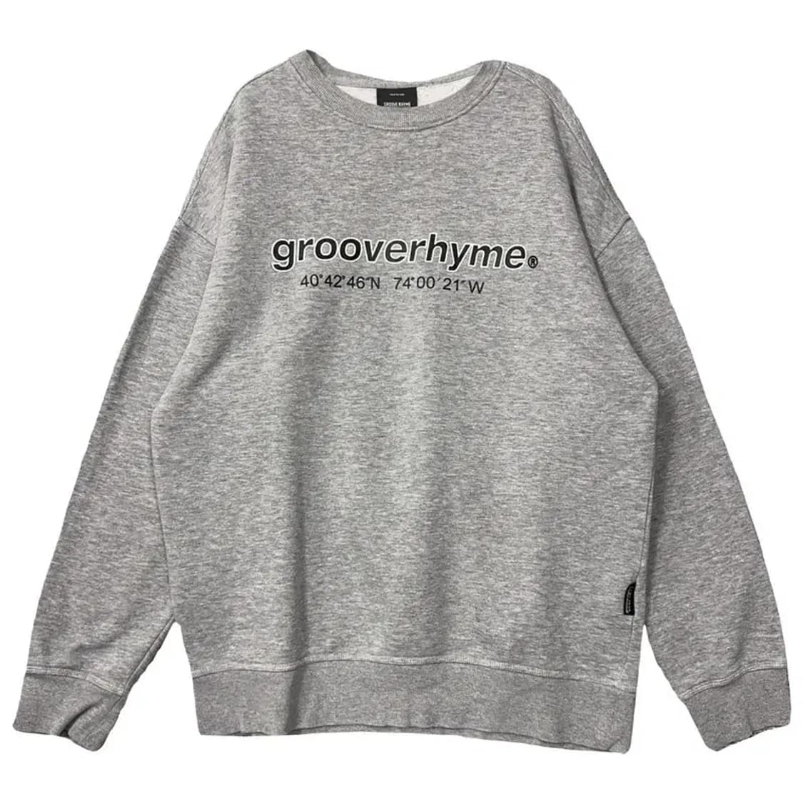 그루브라임 프린팅 라이트 그레이 맨투맨 L 상품이미지1