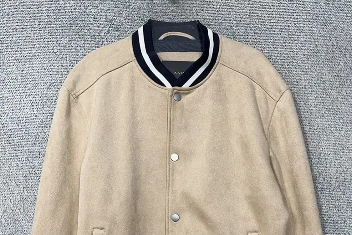 자라 베이지 스웨이드 스타디움 자켓 M 상품이미지3