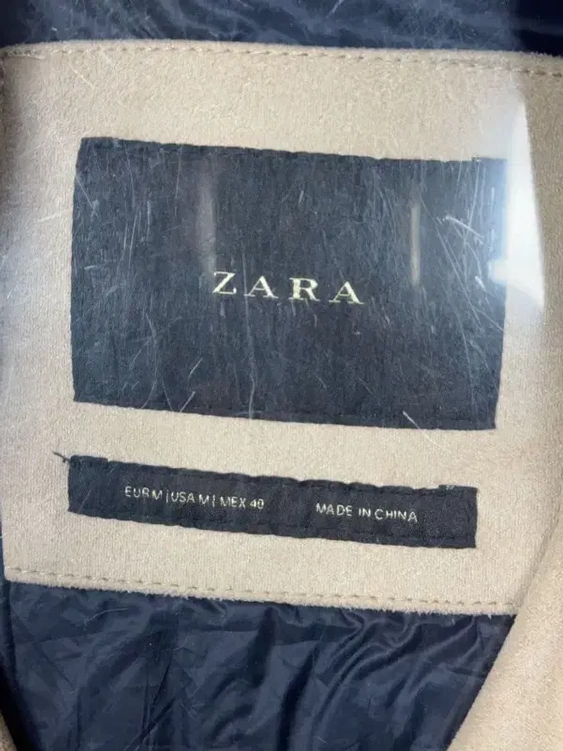 자라 베이지 스웨이드 스타디움 자켓 M 상품이미지6