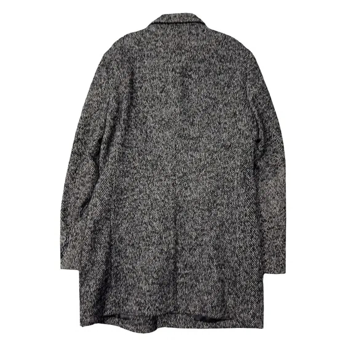 마인드브릿지 그레이 배색 버튼 울 코트 100 상품이미지2