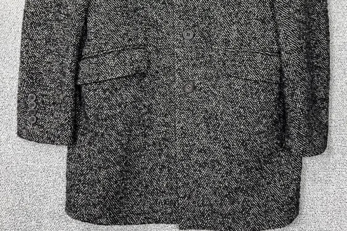 마인드브릿지 그레이 배색 버튼 울 코트 100 상품이미지4