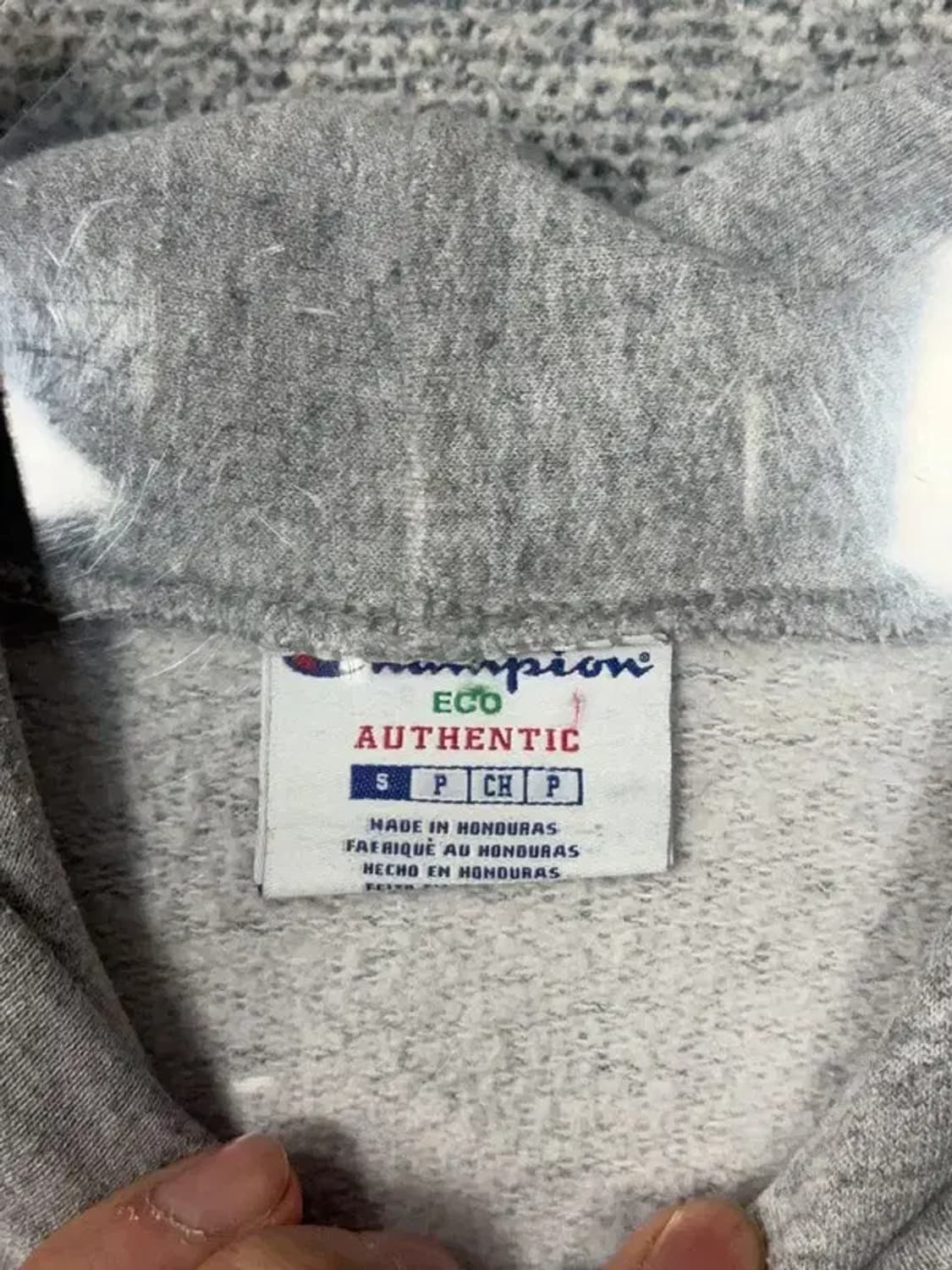 챔피온 라이트 그레이 로고 후드티 S 상품이미지6