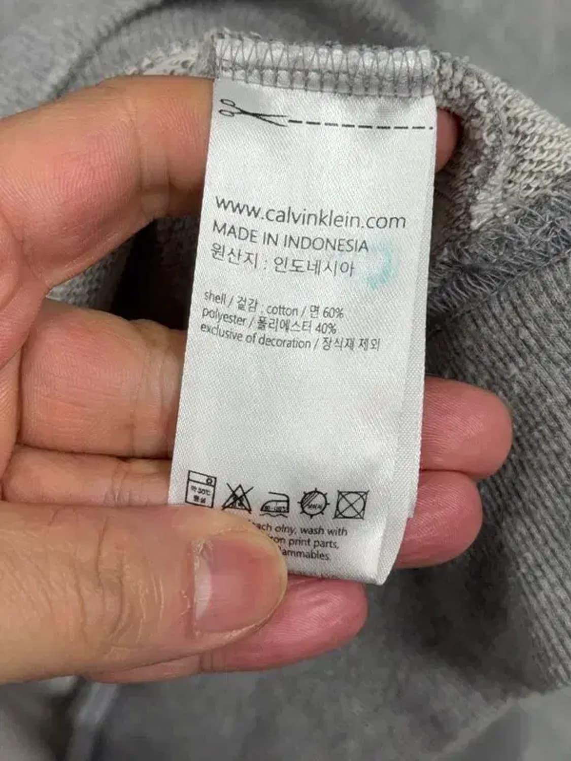 캘빈클라인 프린팅 라이트 그레이 후드티 M/M 상품이미지7