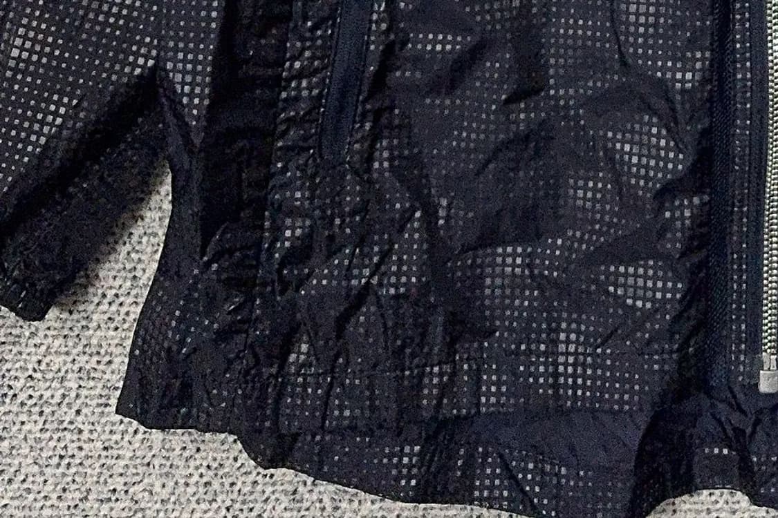 엘르 체크 네이비 로고 기능성 롱 후드 바람막이 95 상품이미지6