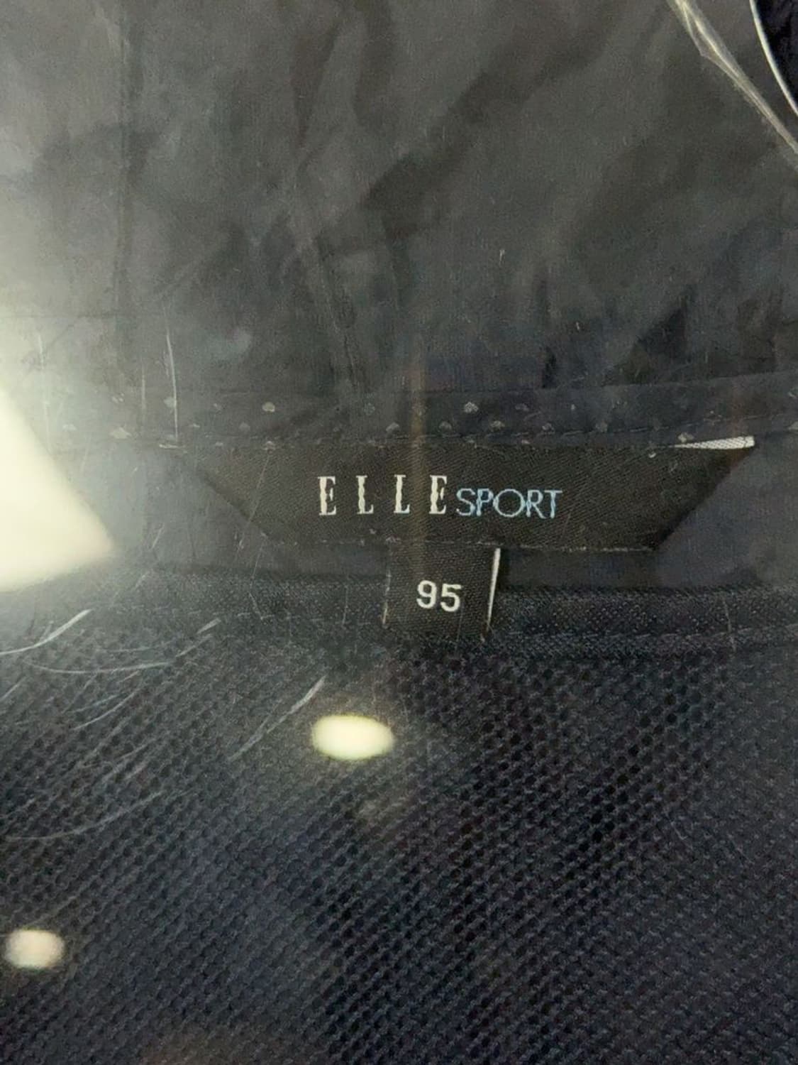 엘르 체크 네이비 로고 기능성 롱 후드 바람막이 95 상품이미지7