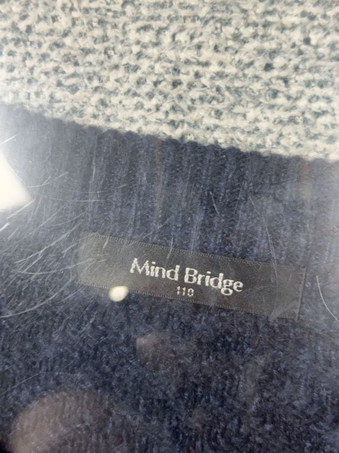 마인드브릿지 네이비 배색 캐주얼 남성 아크릴 니트 110 상품이미지8