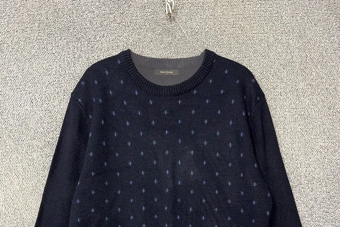 마인드브릿지 도트 네이비 니트 85 상품이미지3