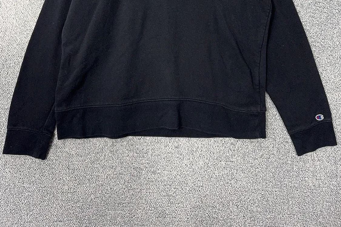 챔피온 블랙 무지 소매 로고 캐주얼 맨투맨 S/CH 상품이미지4