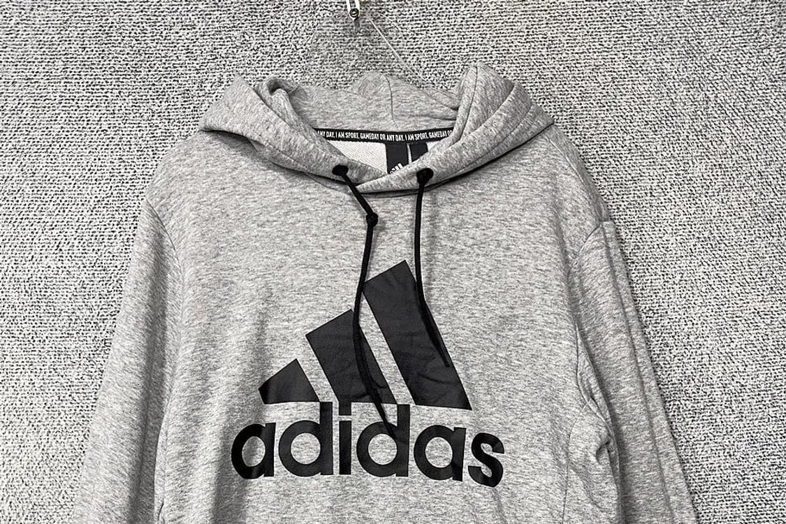 아디다스 프린팅 라이트 그레이 후드티 L 상품이미지3