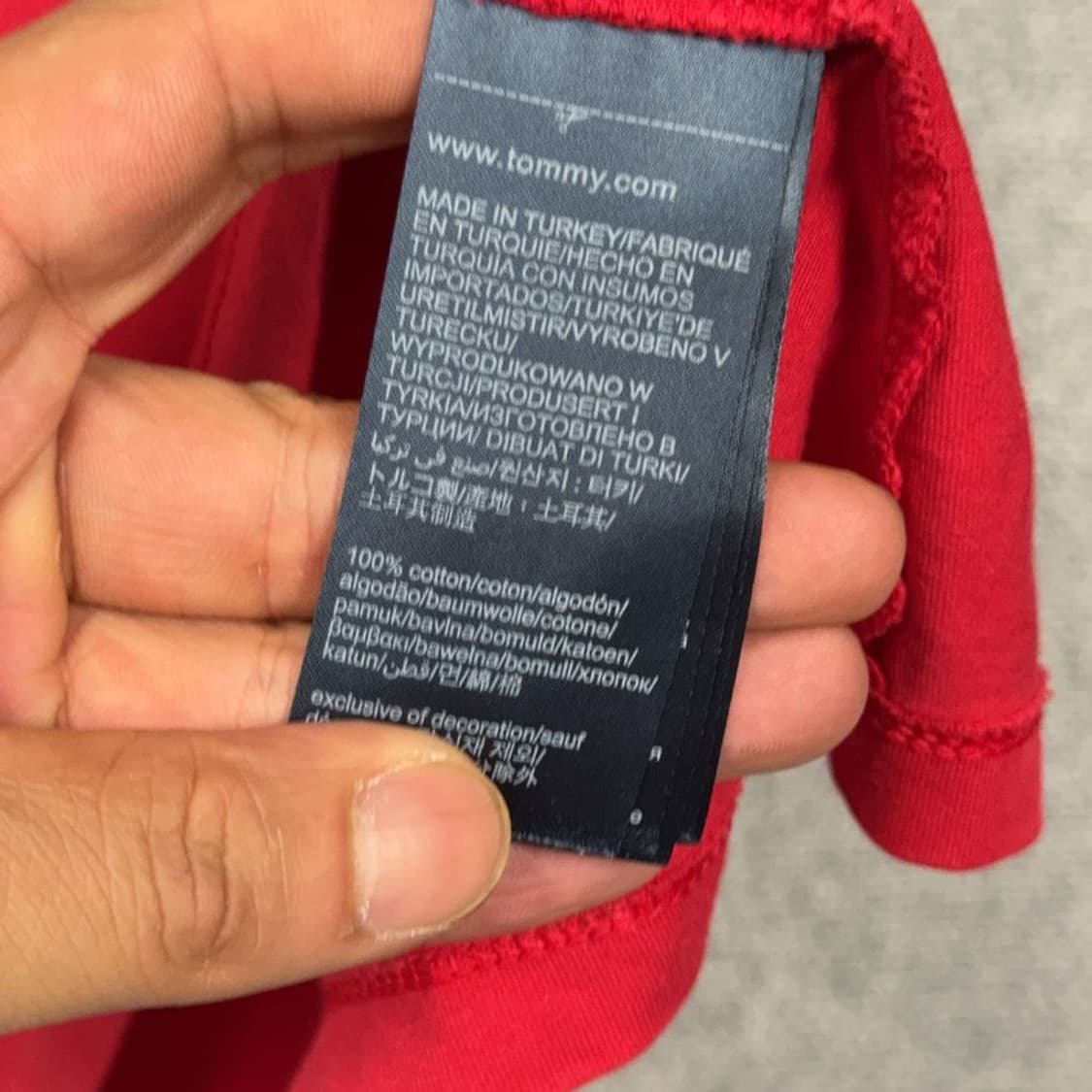 타미힐피거 프린팅 레드 반팔 티 S 상품이미지4
