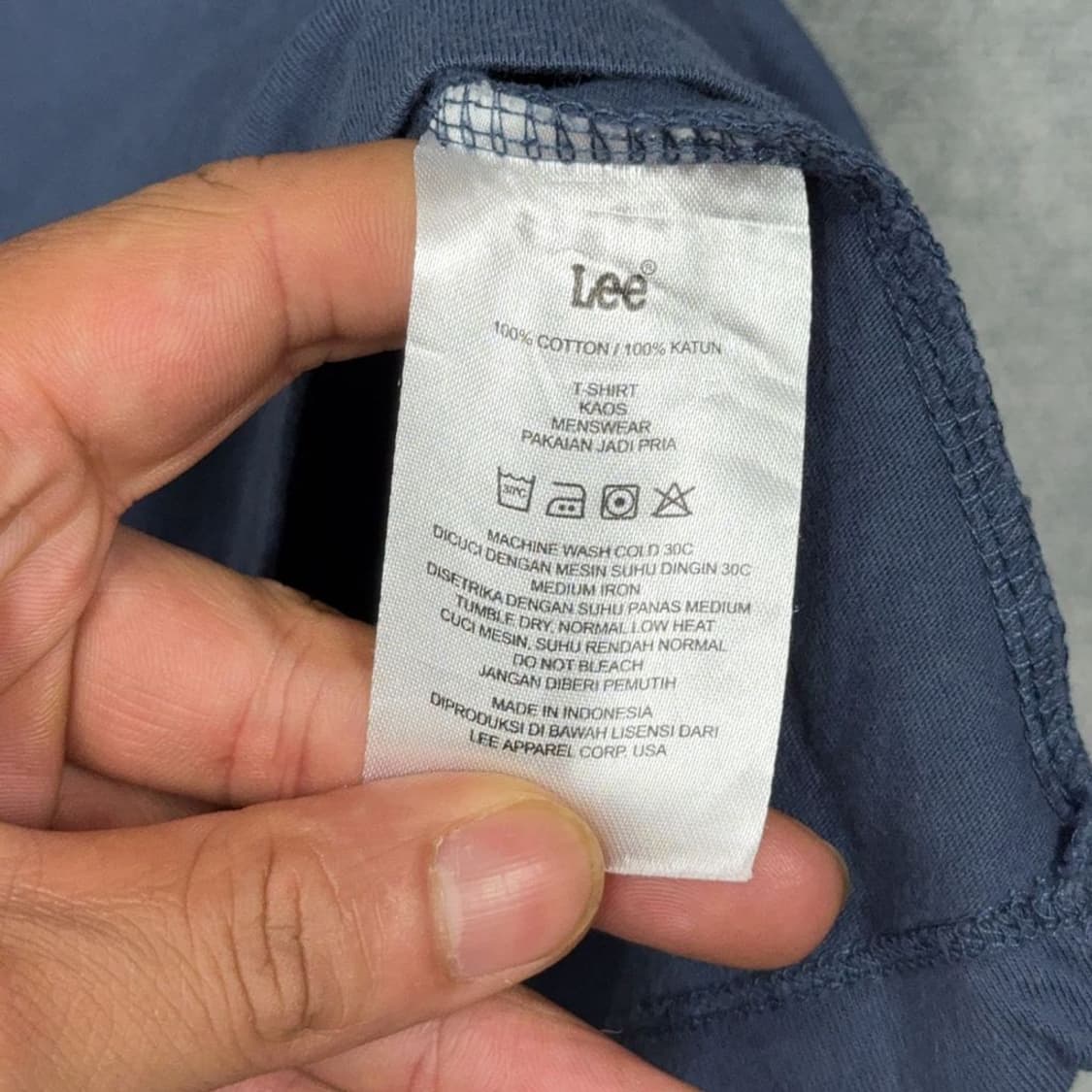 리 박스 프린팅 네이비 반팔 티 M 상품이미지8