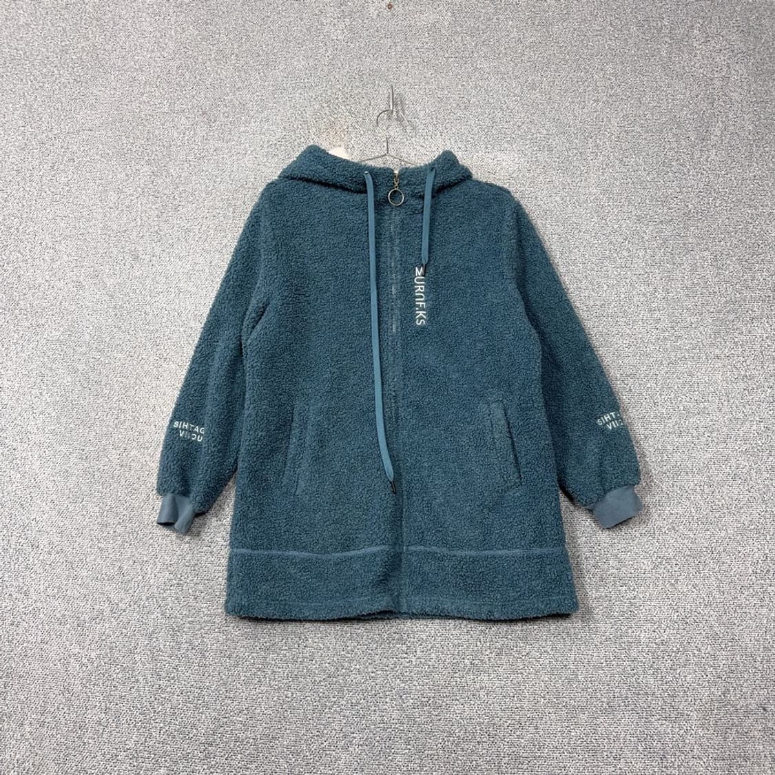 빈티지 여성 블루 플리스 후드 집업 L 상품이미지1