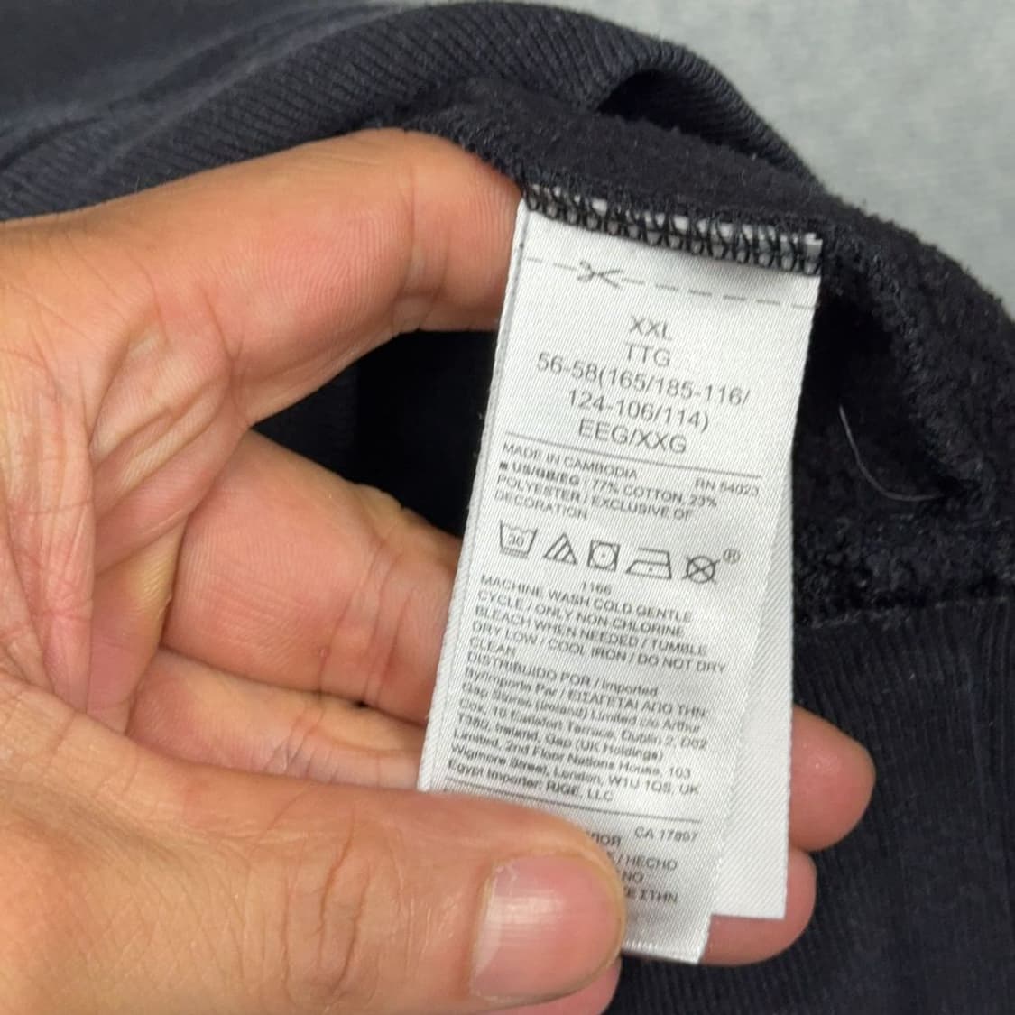갭 자수 로고 블랙 후드티 XXL 상품이미지4
