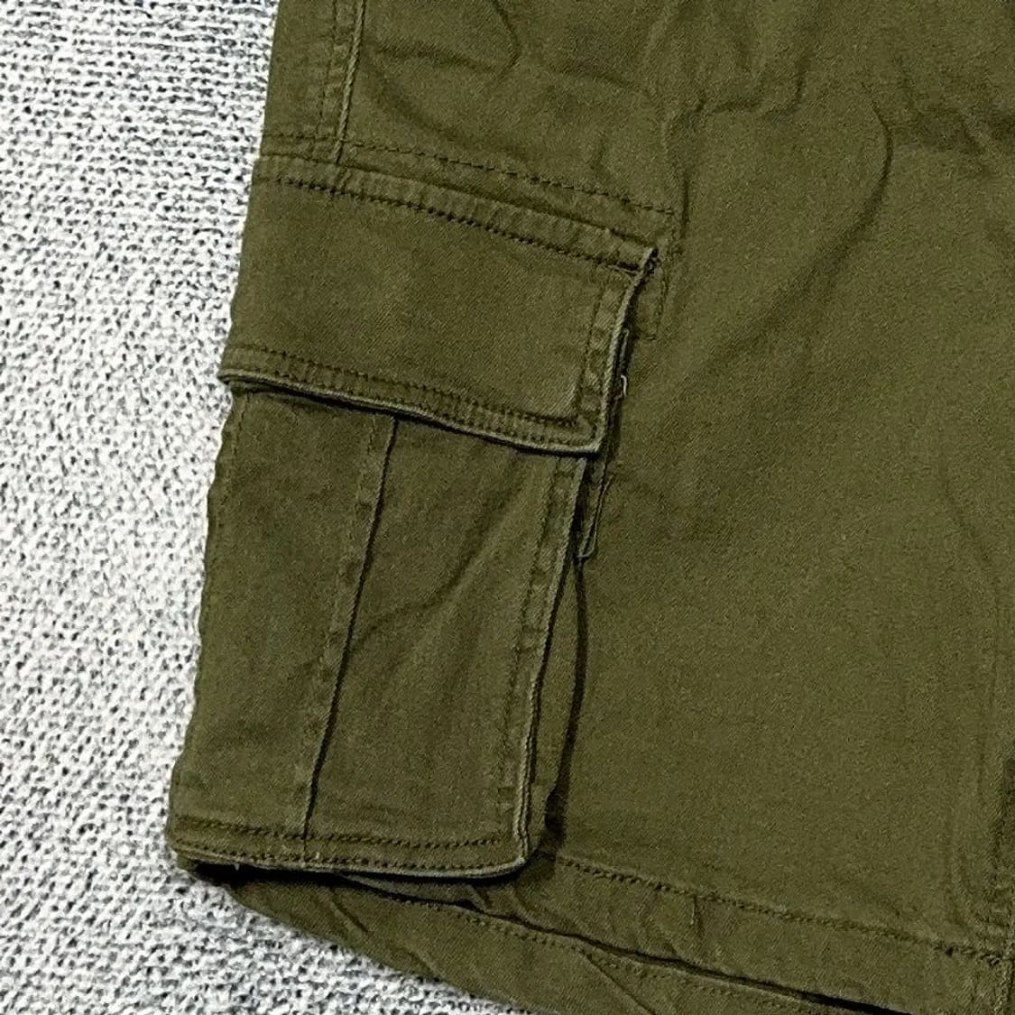 후아유 빈티지 카고 카키 반바지 L 상품이미지3