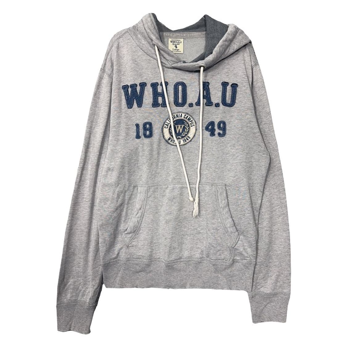 후아유 빈티지 자수 로고 라이트 그레이 후드티 Large 상품이미지1