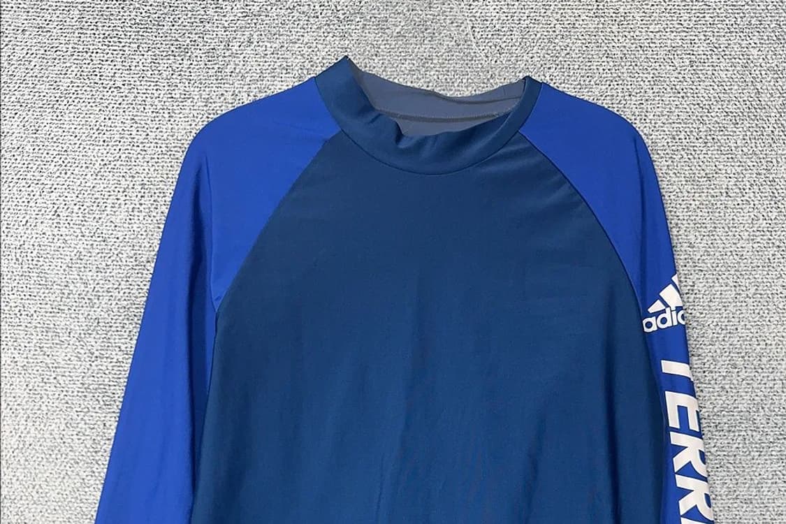 아디다스 블루 운동 기능성 긴팔티 100 상품이미지3