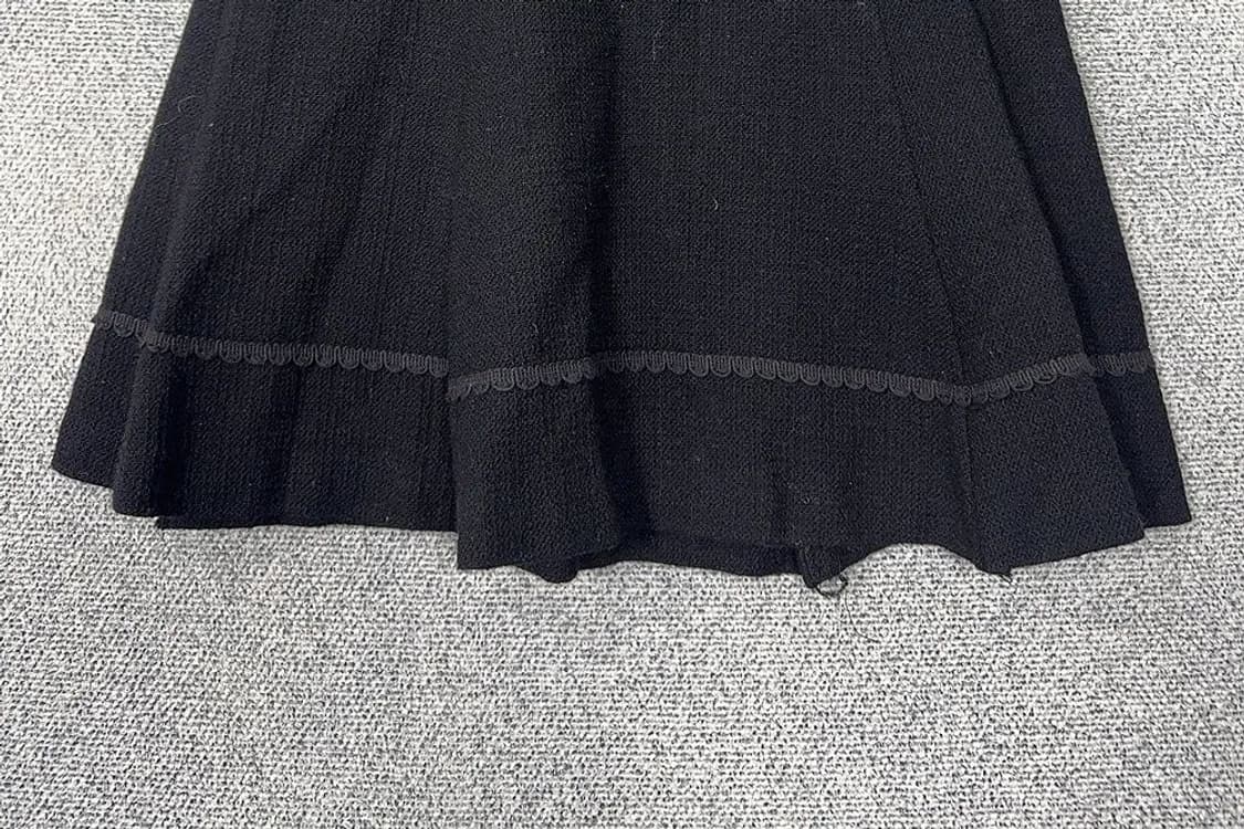 사틴 블랙 클래식 울 스커트 67-93 상품이미지4