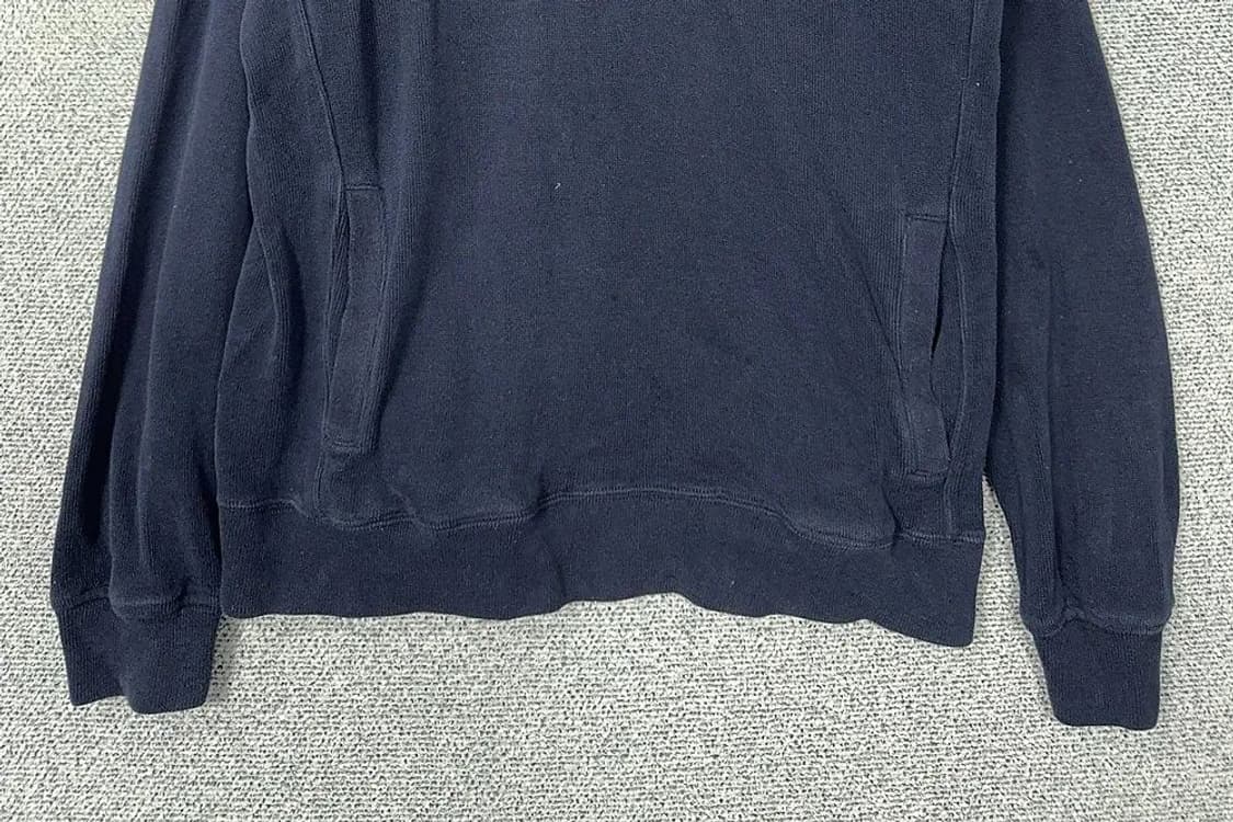 해지스 네이비 버튼 코튼 맨투맨 100 상품이미지4