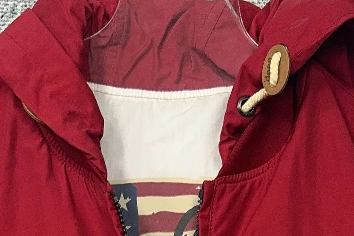 지프 프린팅 레드 빈티지 바람막이 M(95) 상품이미지5