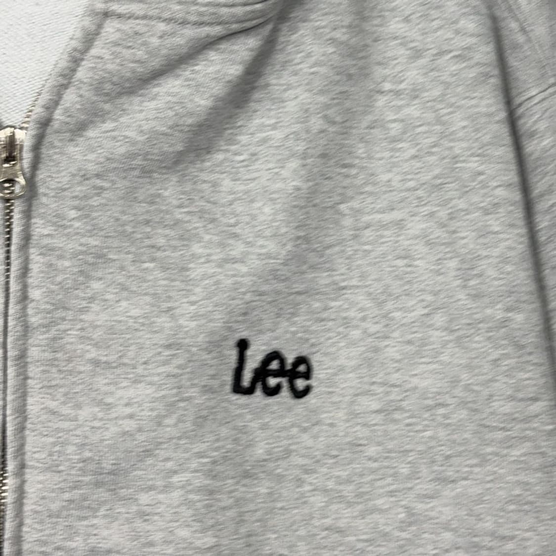 리 LEE 로고 라이트 그레이 후드 집업 L 상품이미지4
