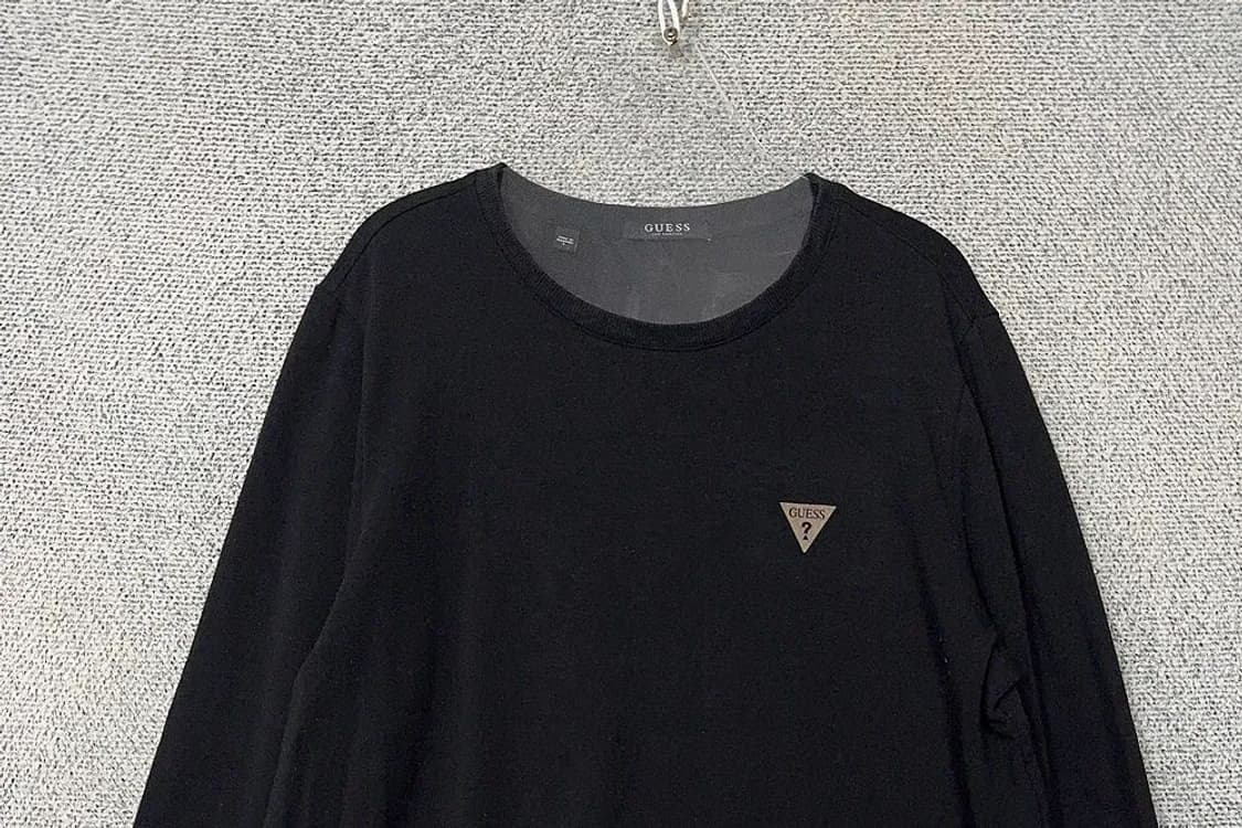 게스 블랙 로고 캐주얼 맨투맨 L 상품이미지3