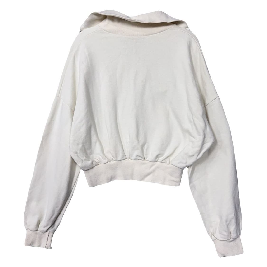 여성 자수 캐주얼 반집업 빅카라 크롭 맨투맨 FREE 상품이미지2