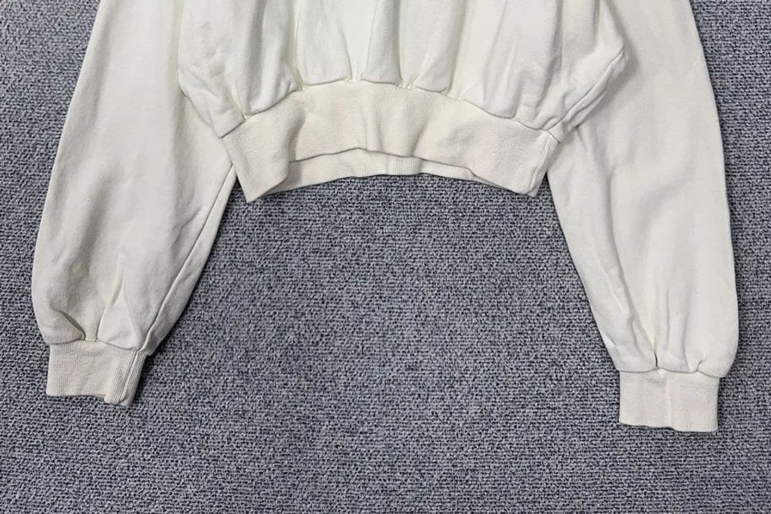 여성 자수 캐주얼 반집업 빅카라 크롭 맨투맨 FREE 상품이미지4