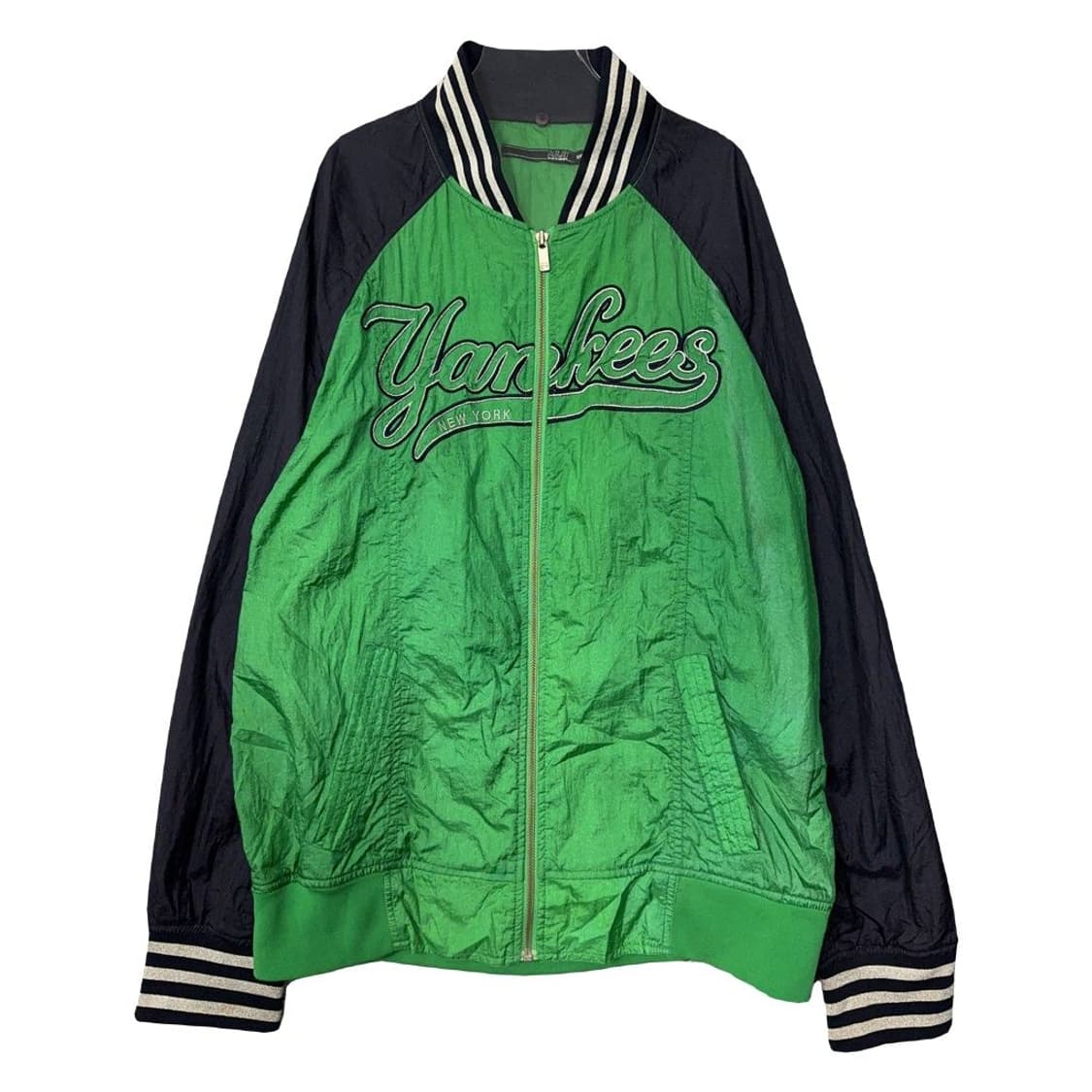 MLB 뉴욕양키즈 빈티지 프린팅 그린 바시티 자켓 105 상품이미지1