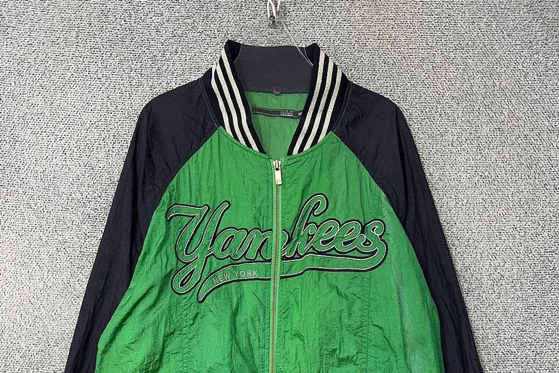 MLB 뉴욕양키즈 빈티지 프린팅 그린 바시티 자켓 105 상품이미지3