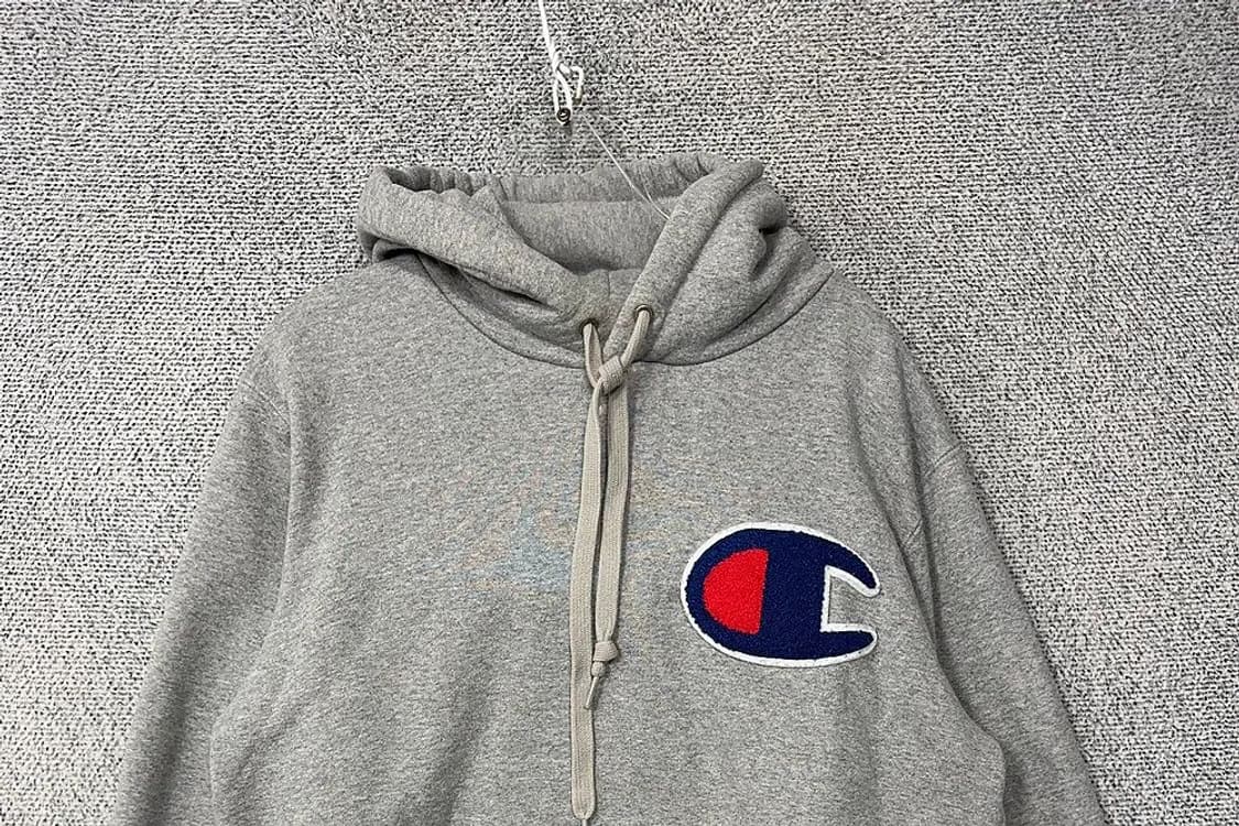 챔피온 라이트 그레이 빅로고 후드티 MEDIUM 상품이미지3