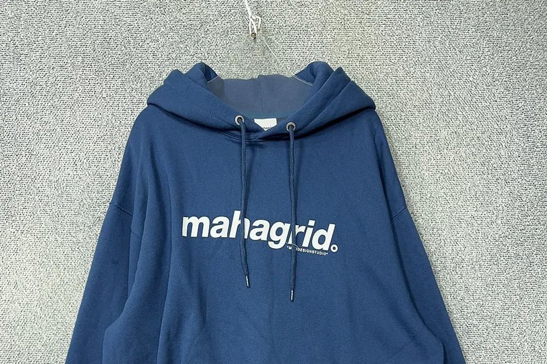 마하그리드 스펠 프린팅 네이비 후드티 L 상품이미지3