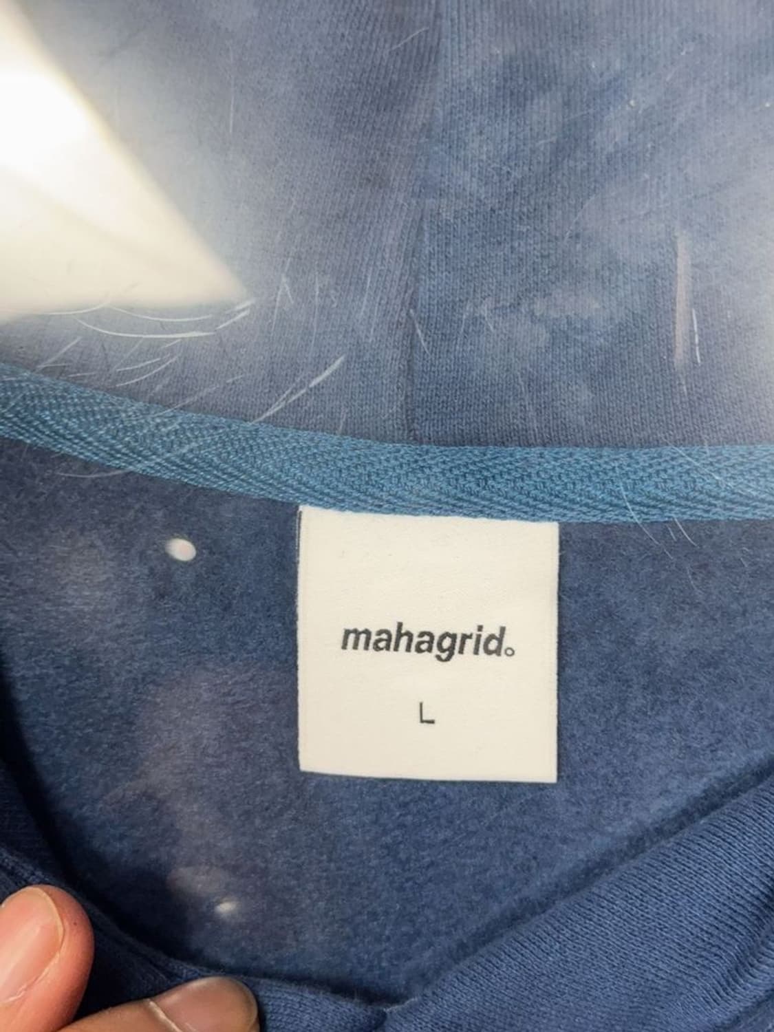 마하그리드 스펠 프린팅 네이비 후드티 L 상품이미지7