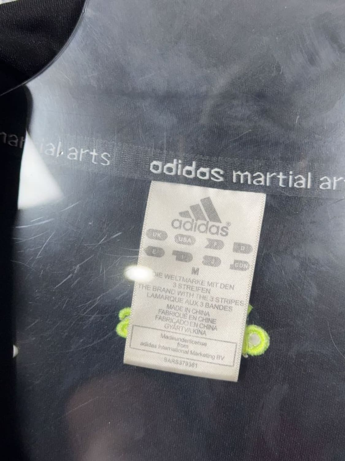 아디다스 블랙 로고 삼선 집업 저지 M 상품이미지7