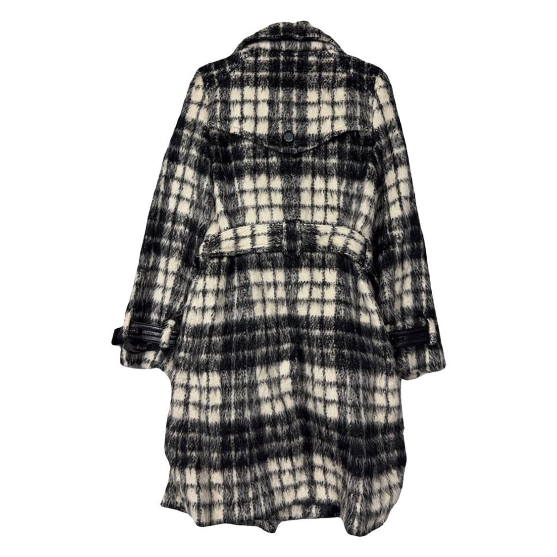 톰보이 체크 블랙 클래식 알파카 모헤어 코트 55 상품이미지2