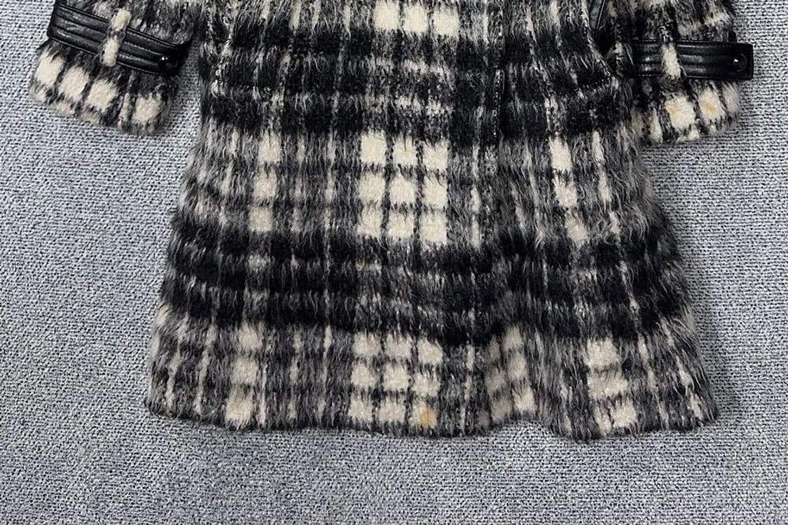 톰보이 체크 블랙 클래식 알파카 모헤어 코트 55 상품이미지5