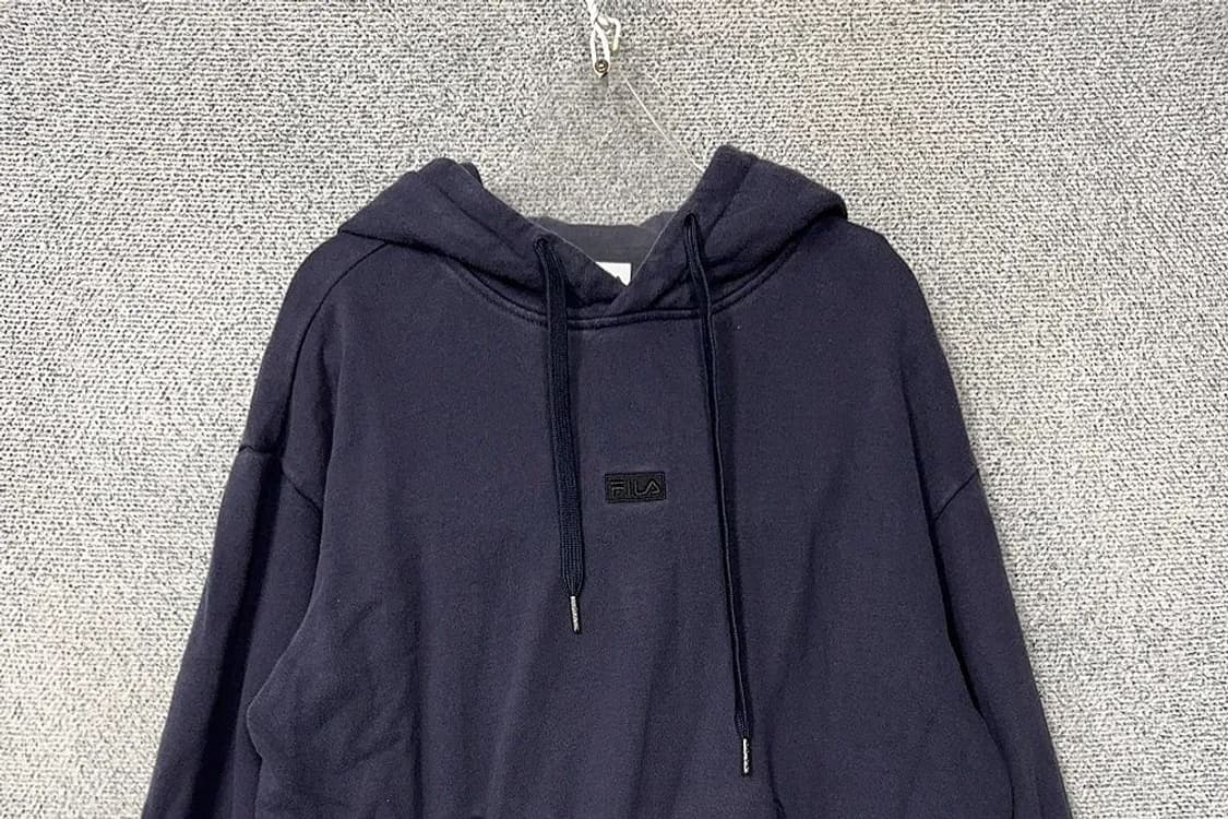 휠라 네이비 센터 로고 후드티 90(S) 상품이미지3