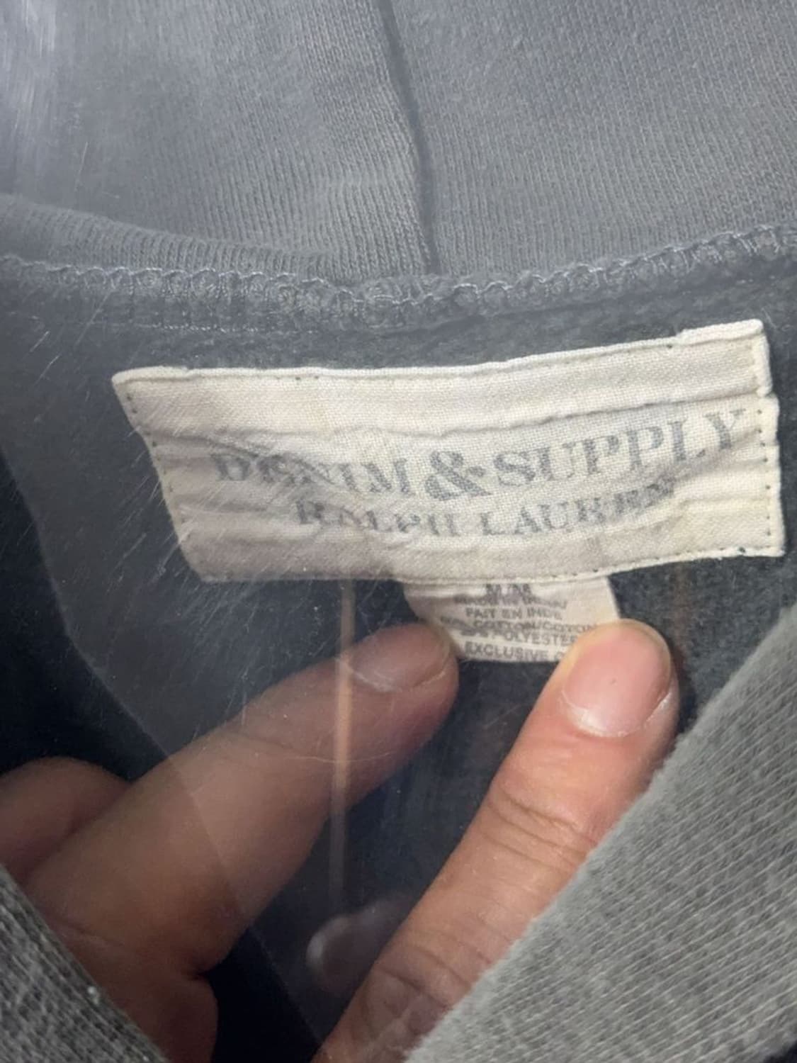 폴로 데님 앤 서플라이 빈티지 프린팅 그레이 후드티 M/M 상품이미지9