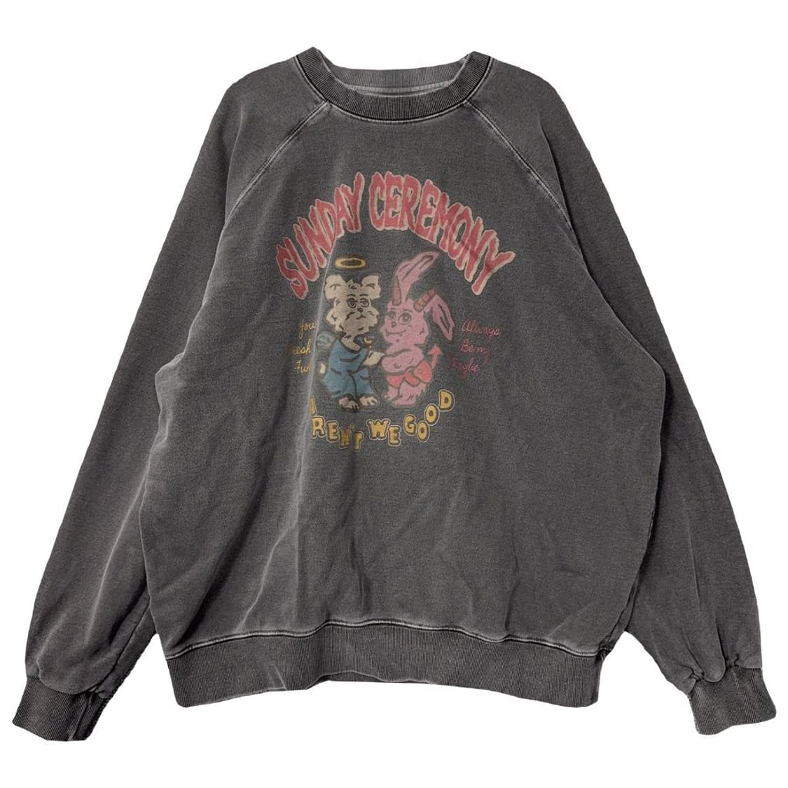 꼼파뇨 프린팅 그레이 피그먼트 맨투맨 FREE 상품이미지1