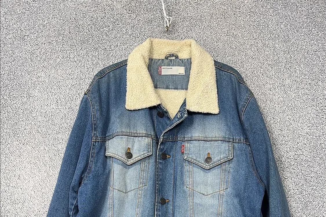 리바이스 블루 워싱 빈티지 양털 무스탕 데님 자켓 MEN-XL-105 상품이미지3