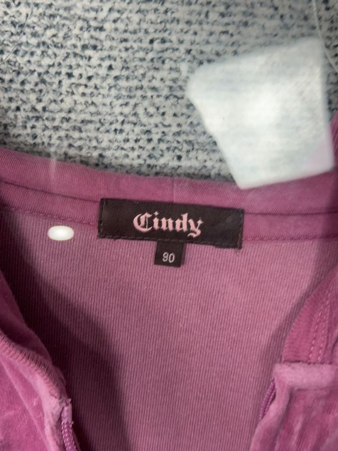 CINDY 신디 Y2K 퍼플 벨벳 후드집업 90 상품이미지9