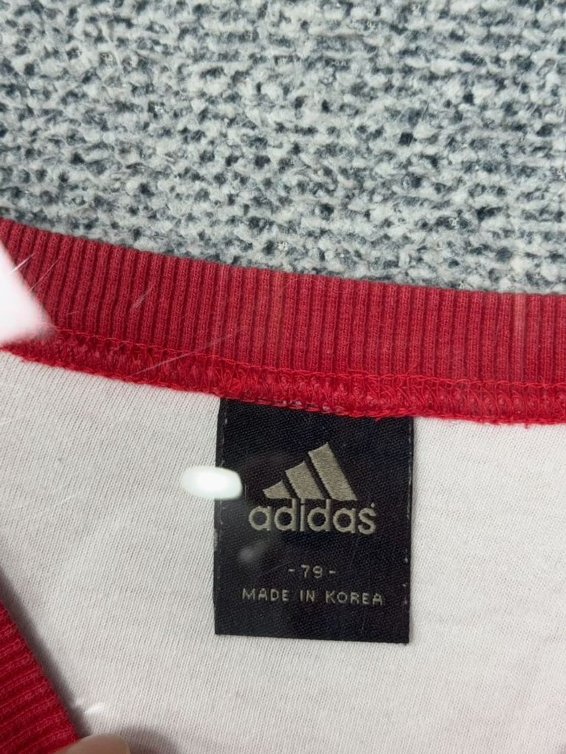 아디다스 레드 오리지날 로고 맨투맨 M 상품이미지8