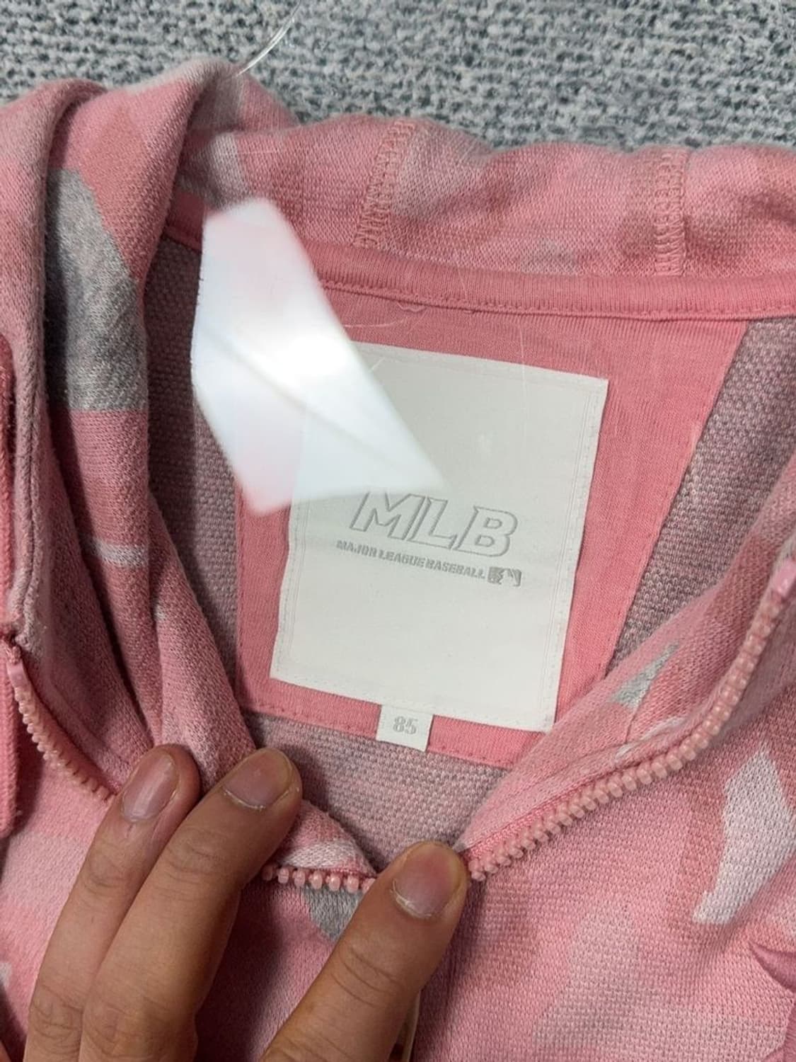 엠엘비 디스트로이드 자수 로고 연핑크 후드 집업 85 상품이미지7